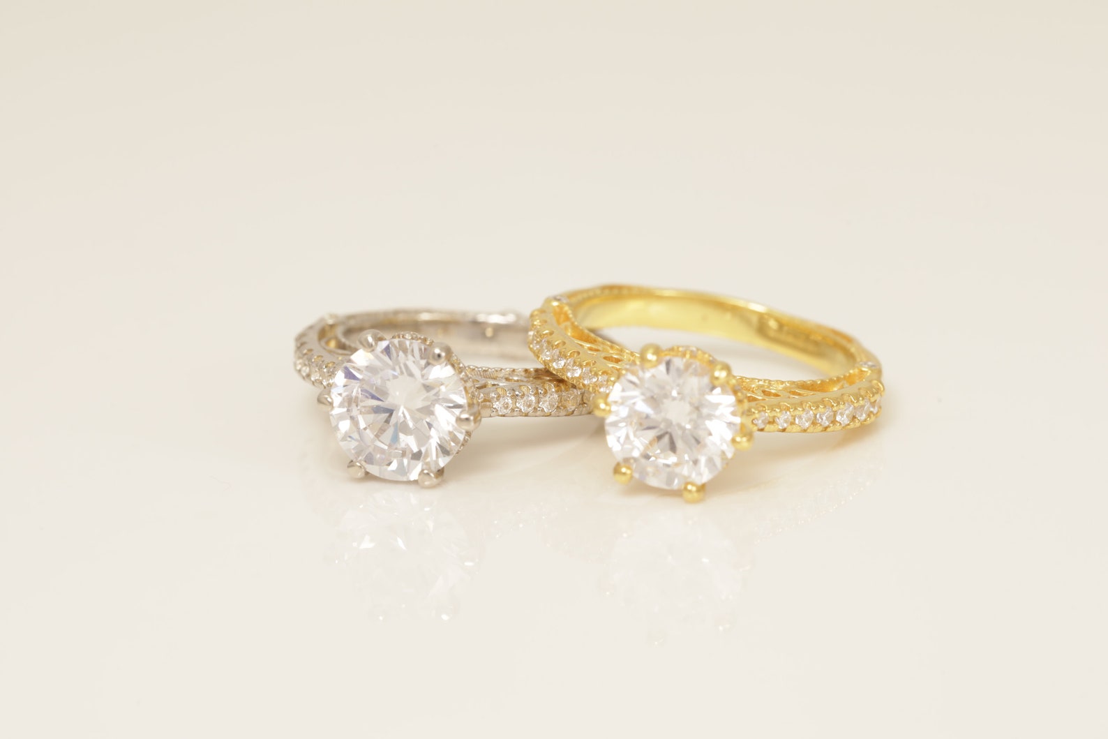 Cathedral Set Diamond Engagement Ring, Six Prong Diamond Anniversary Ring Gift for Her, Bridal Promise Ring, Wedding Ring